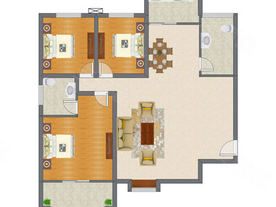 3室2厅 150.66平米