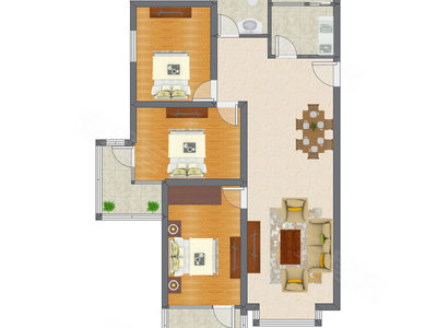 3室2厅 85.31平米