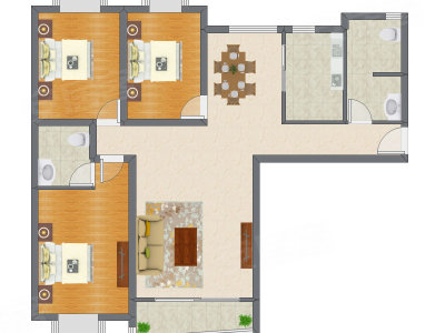 3室2厅 149.37平米户型图