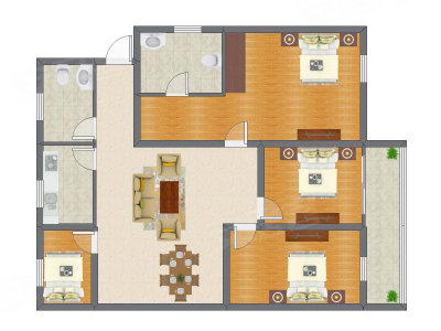 3室2厅 124.75平米