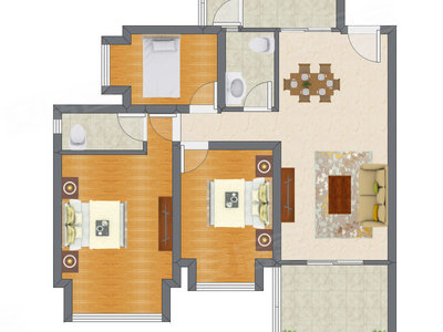 3室2厅 86.50平米