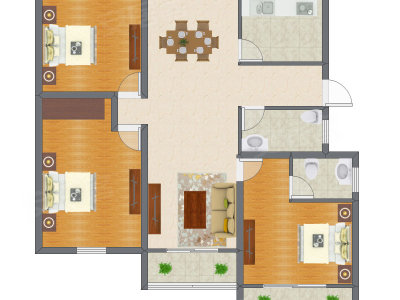 3室2厅 95.61平米