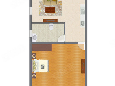 1室1厅 59.90平米