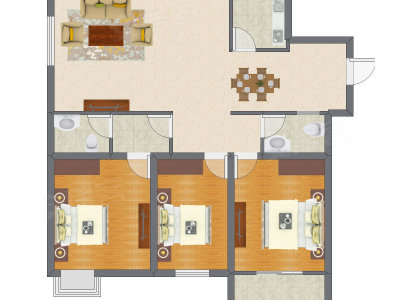 3室1厅 143.00平米
