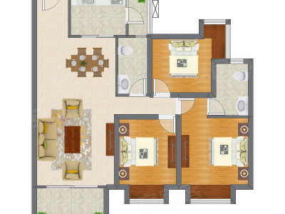 3室2厅 111.42平米户型图