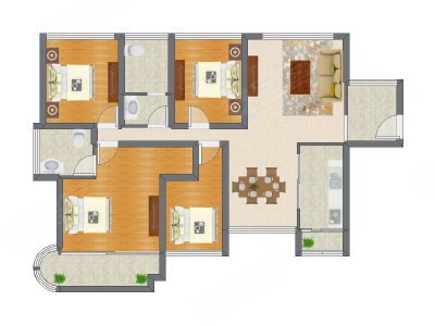 4室2厅 121.11平米