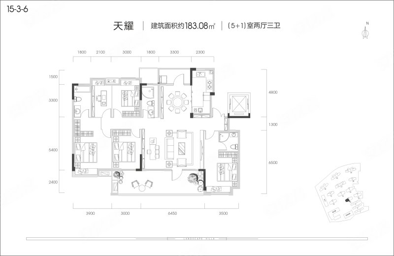 江山印5室2厅3卫183.08㎡南124万