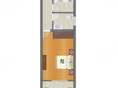 1室0厅 36.60平米