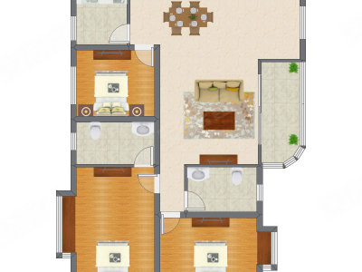3室2厅 132.26平米