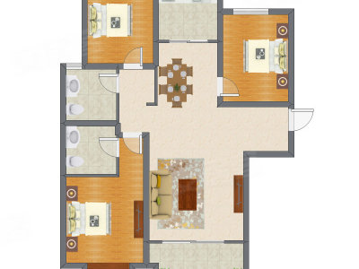 3室2厅 133.55平米