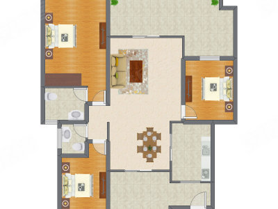 3室2厅 149.34平米户型图