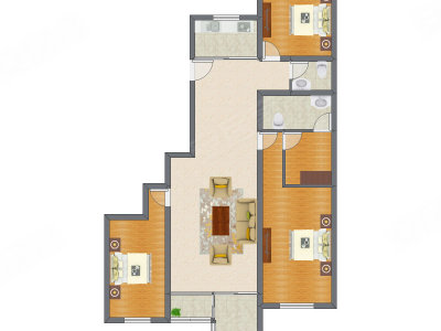 3室1厅 145.23平米