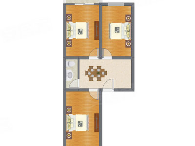 3室1厅 83.00平米