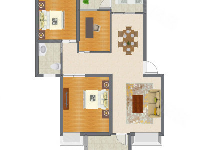 3室2厅 88.81平米户型图