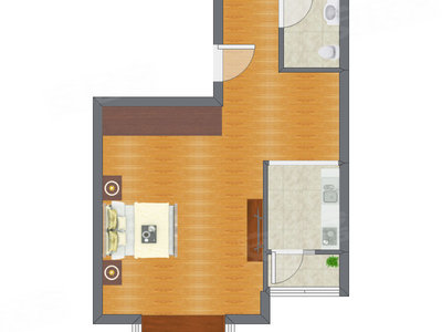 1室0厅 60.92平米户型图