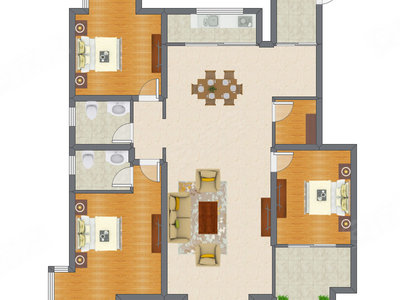 3室2厅 149.00平米户型图