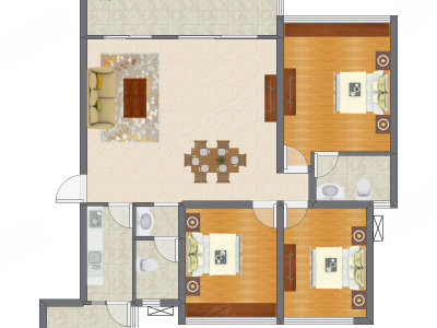 3室2厅 112.00平米户型图