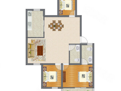 3室2厅 99.42平米