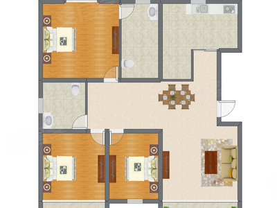 3室2厅 133.76平米