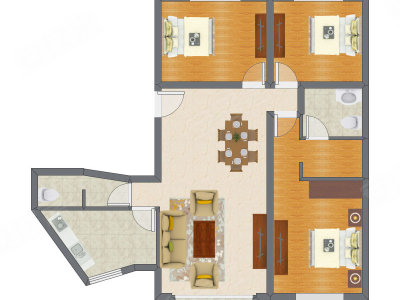 3室2厅 132.90平米