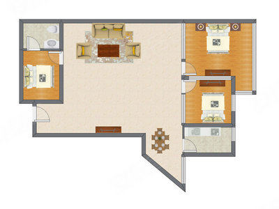 3室2厅 146.27平米户型图