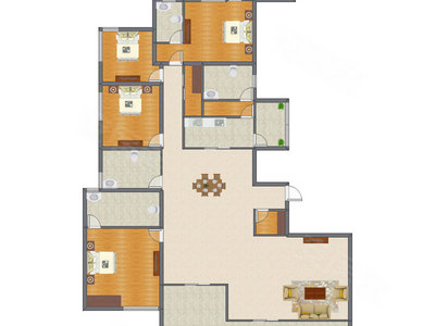 4室2厅 250.00平米户型图