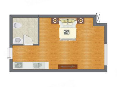 1室0厅 47.53平米户型图