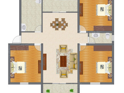 3室2厅 116.92平米