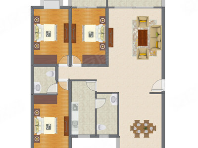 3室2厅 150.89平米