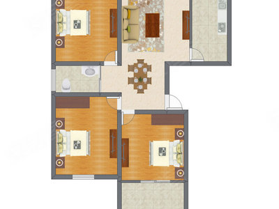 3室2厅 79.60平米