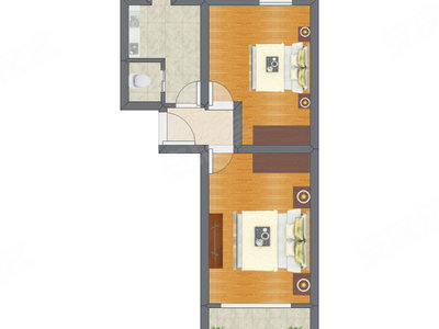 2室0厅 49.60平米户型图