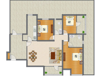 3室2厅 148.20平米