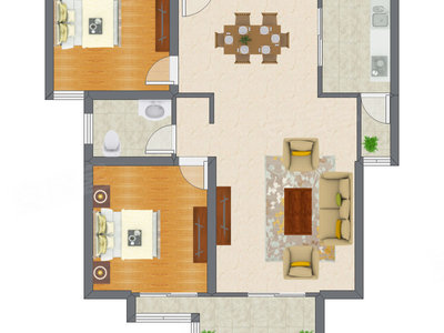 2室2厅 98.32平米