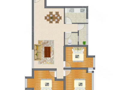 3室2厅 90.98平米