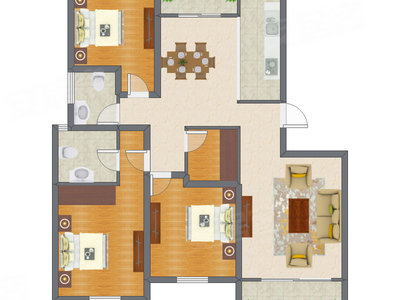 3室2厅 145.13平米