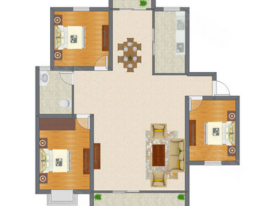 3室1厅 112.31平米