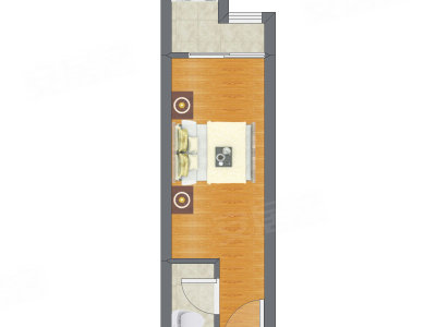 1室0厅 28.83平米户型图