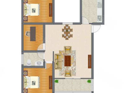 3室2厅 76.60平米