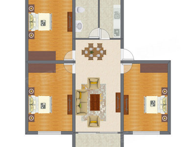 3室2厅 114.35平米