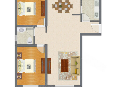 2室2厅 96.18平米