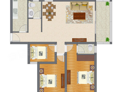 3室2厅 127.91平米