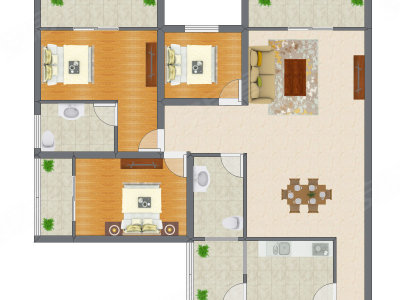 3室2厅 146.65平米