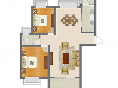 2室2厅 101.50平米