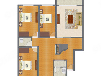 3室1厅 128.70平米