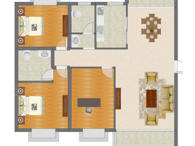 3室2厅 140.36平米
