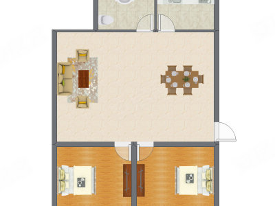 2室2厅 72.36平米