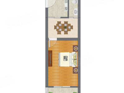 1室1厅 39.75平米