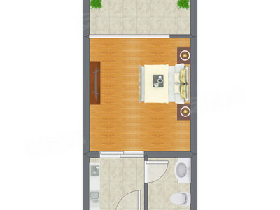 1室0厅 27.77平米户型图
