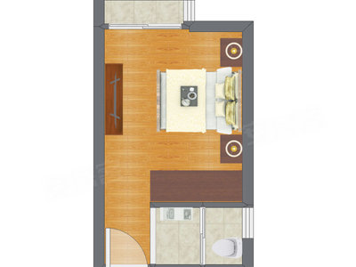 1室0厅 27.92平米户型图