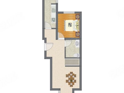 2室2厅 60.86平米
